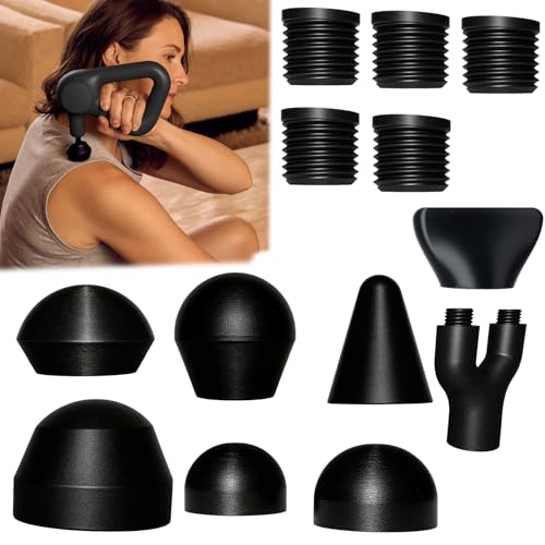 Replacement Massage Head Attachments Compatible with Theragun Relief, Percussion Device Accessories for Personal Use (Black)