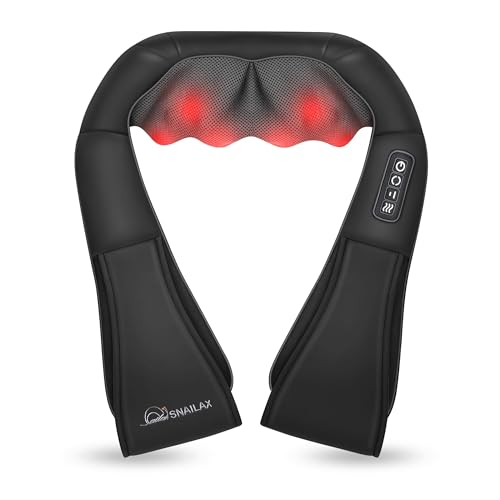 Snailax Shiatsu Neck and Shoulder Massager - Back Massager with Heat, Deep Kneading Electric Massage Pillow for Neck, Back, Shoulder,Foot,Body