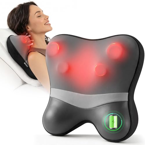 CooCoCo Cordless Neck and Back Massager with Heat, FSA Eligible HSA Store Shiatsu Kneading Neck Massager for Pain Relief Deep Tissue, 3D Massage Nodes, Home Office Muscle Relaxation