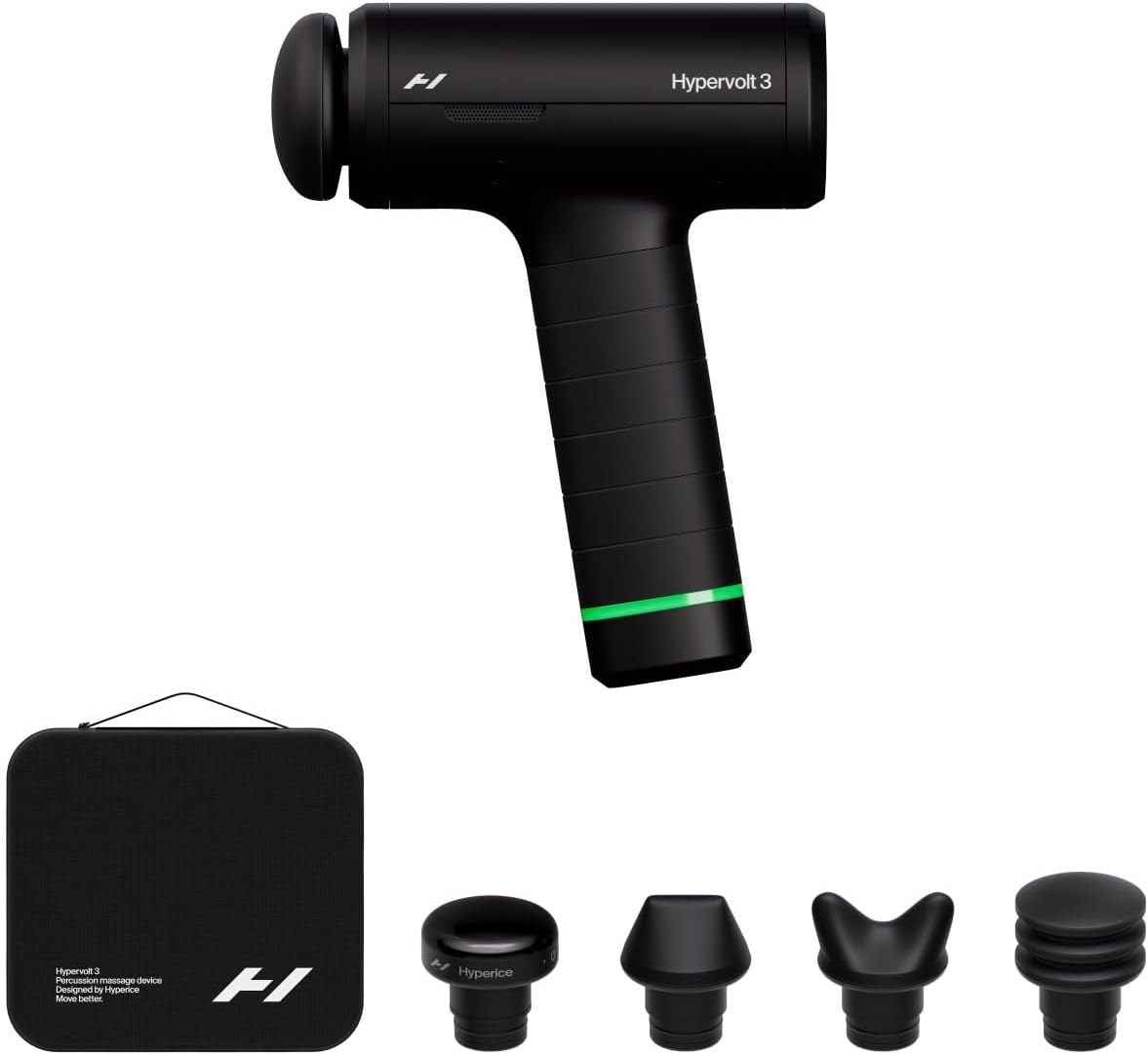 Hyperice Hypervolt 3 – QuietGlide Technology Handheld Percussion Massage Gun | 5 Speeds, 5 Interchangeable Heads | Helps R...
