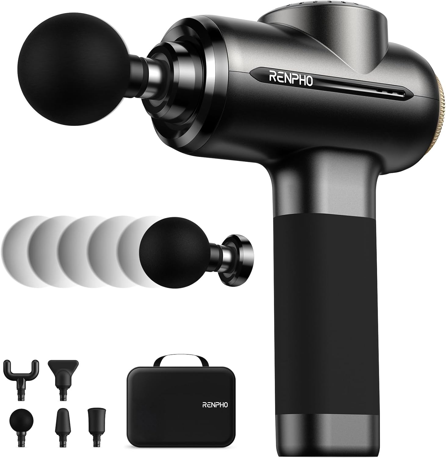 RENPHO Active Evo Massage Gun, Fathers Day Dad Gifts Deep Tissue Back Handheld Massage with 8-12mm Amplitude Heavy-Duty, F...