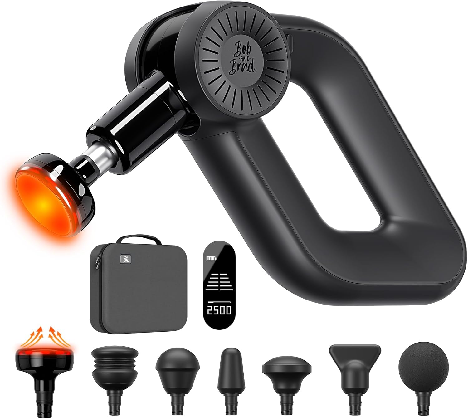 BOB AND BRAD D6 Pro Plus Massage Gun with Heat, Deep Tissue Percussion with 16mm Amplitude, Professional Muscle Massager G...