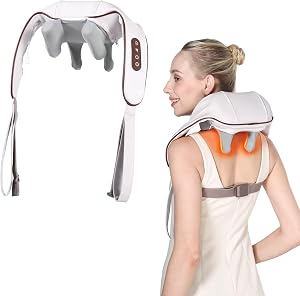 KppeX 4D Deep Cordless Neck Massager Pillow,Shiatsu Shoulder Massager,Leg and Back Pain Re