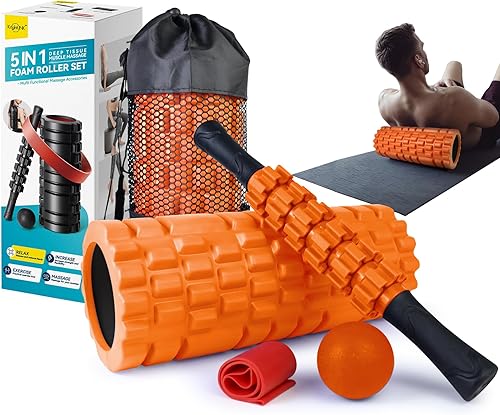 Krightlink 5 in 1 Foam Roller Set for Deep Tissue Muscle Massage, Trig — Build quality and design details up close