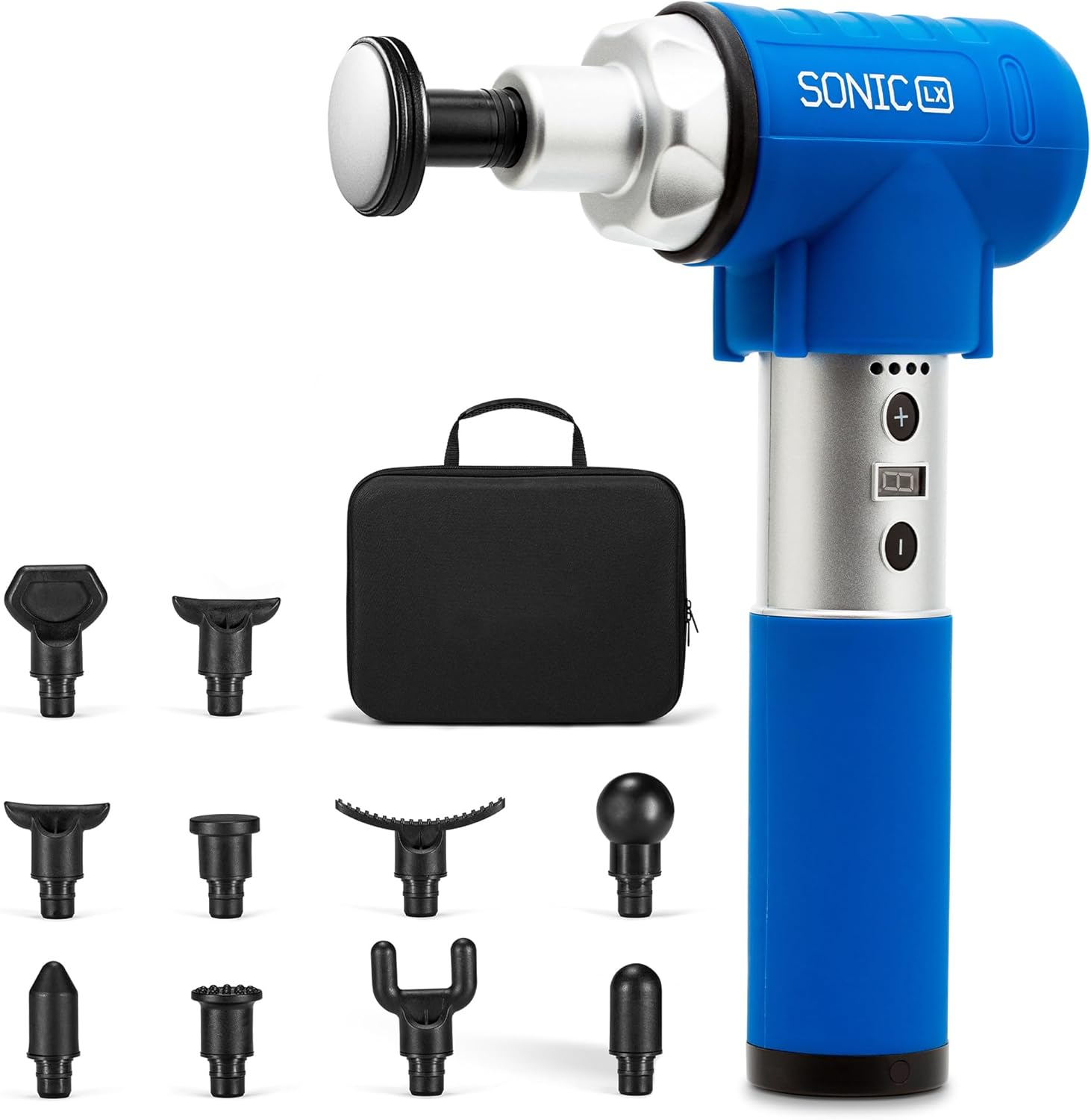 LifePro Sonic LX Athletic Heated Massage Gun – Deep Tissue Portable Massager for Muscle Recovery - 9 Speed & 10 Heads Mass...