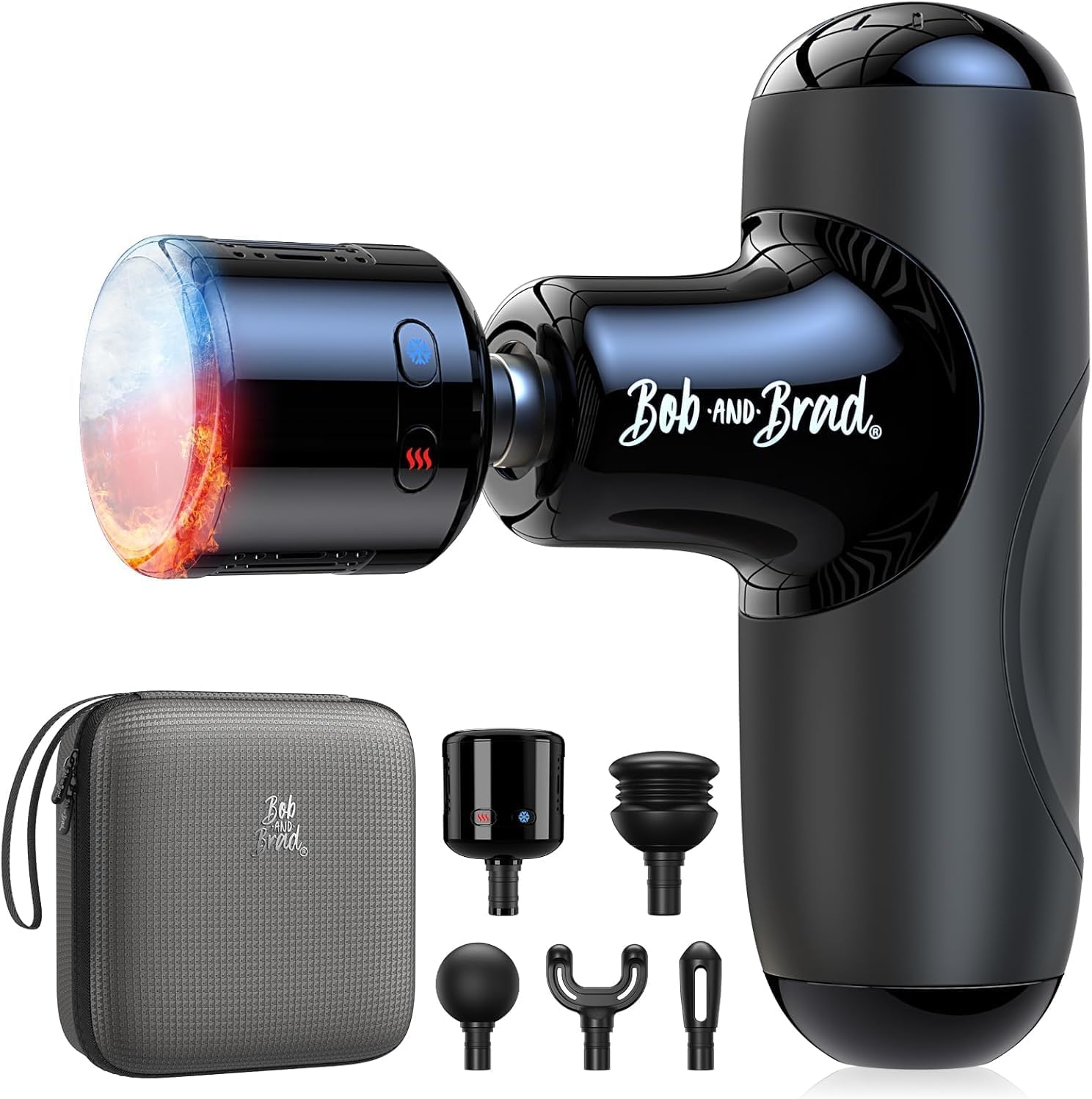 BOB AND BRAD Q2 Pro Mini Massage Gun with Heat and Cold, Pocket-Sized Deep Tissue Massager, HSA Portable Percussion Muscle...