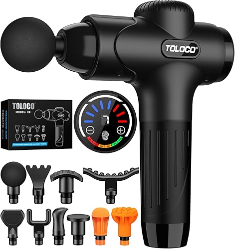 TOLOCO Massage Gun Deep Tissue, Percussion Massage Gun with 10 Replace — Build quality and design details up close